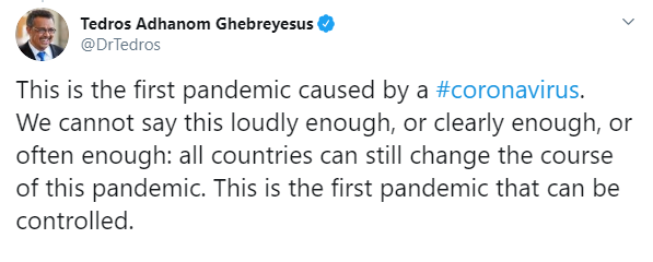 who-director-general-tweet-covid-as-pandemic