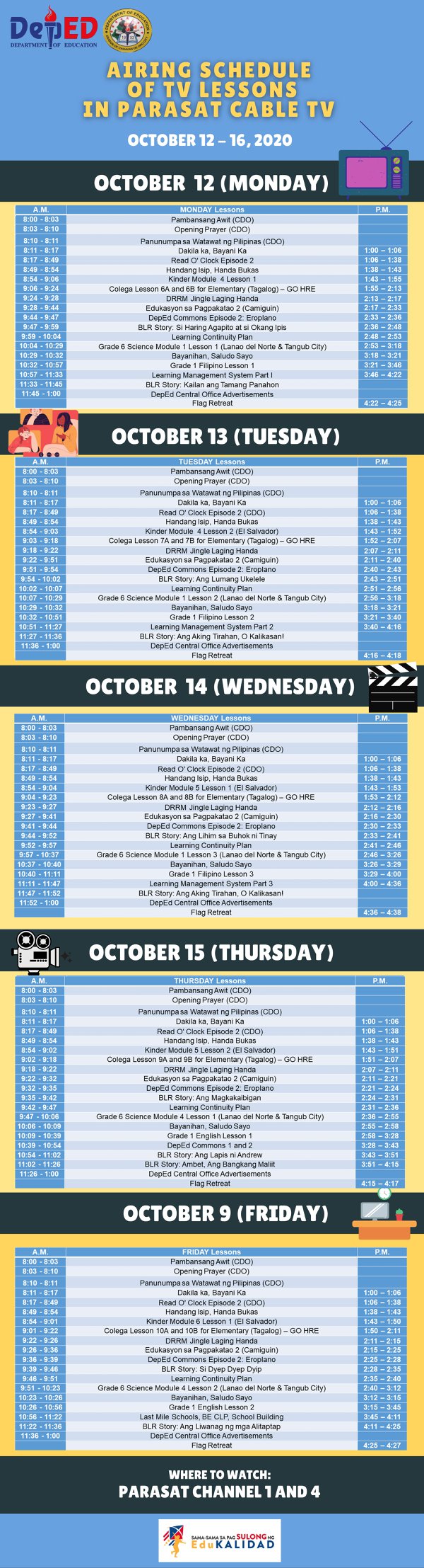 parasat-cable-2nd-week-sched