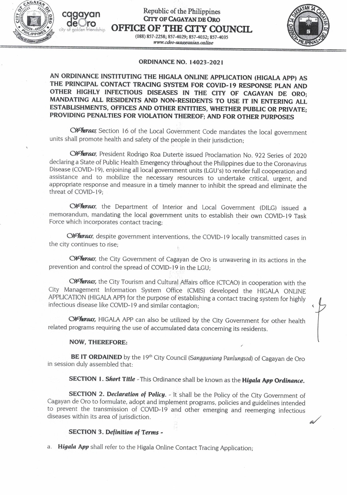 higala app ordinance 1