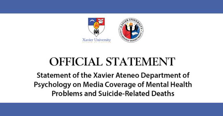 XU Psych calls for responsible reporting on mental health problems, suicide-related deaths