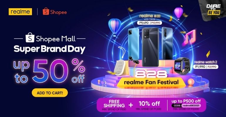 Get up to 50% OFF in realme’s Shopee Super Brand Day Sale