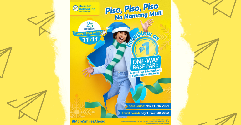 Cebu Pacific offers P1SO sale for 11.11
