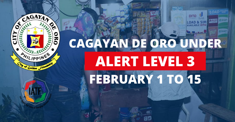 Cagayan de Oro City still under Alert Level 3 until February 15