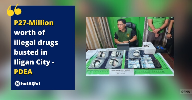 PDEA-10 stops entry of PHP27-M worth of illegal drugs in Iligan City