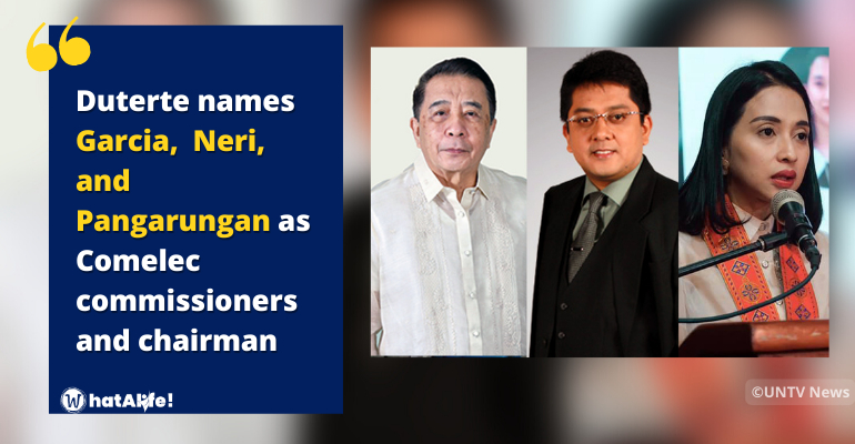 duterte appoints new chairman commissioners to comelec 2022 1