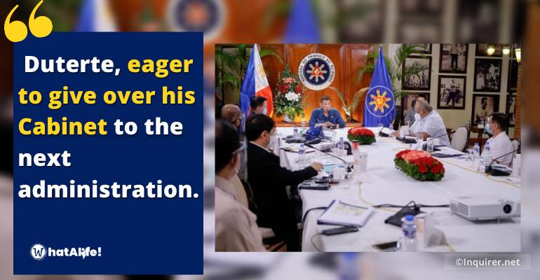 duterte willing to hand over his cabinet members to next admin