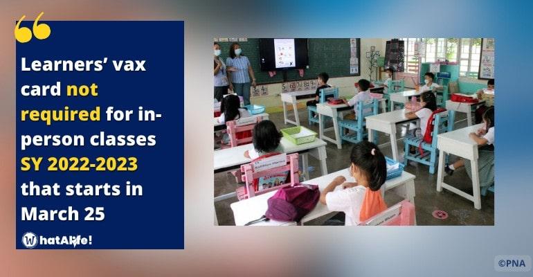 Early registration in public schools begins March 25, learners’ vax card not required for in-person classes: DepEd