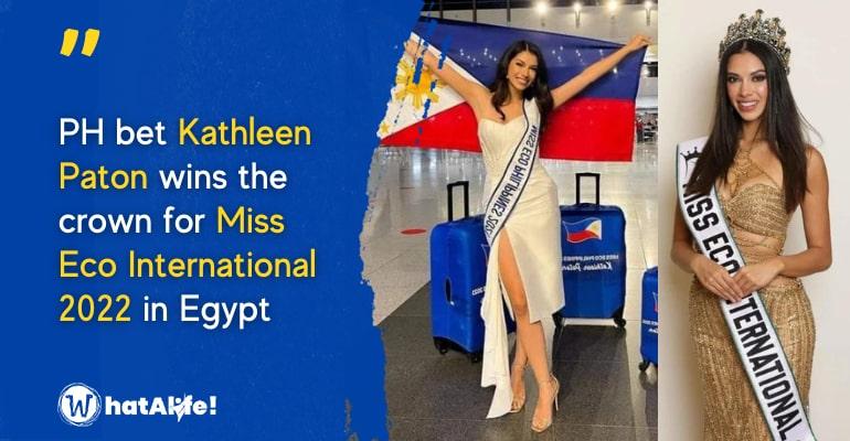 kathleen paton of the philippines is miss eco international 2022