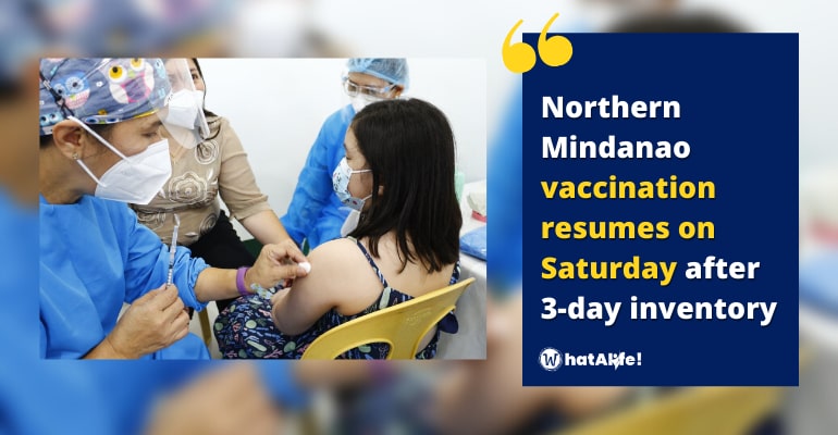 Vaxx campaign in Northern Mindanao resumes on Saturday