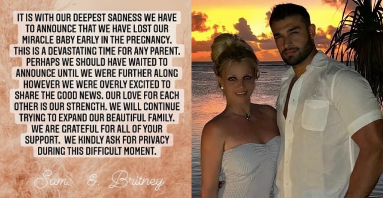 britney spears announces miscarriage