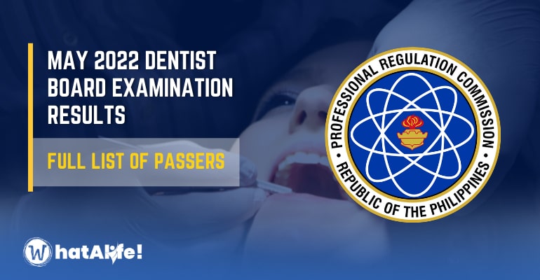 dentist board exam results may 2022 list of passers