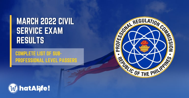 list of passers 2022 civil service exam results sub professional level