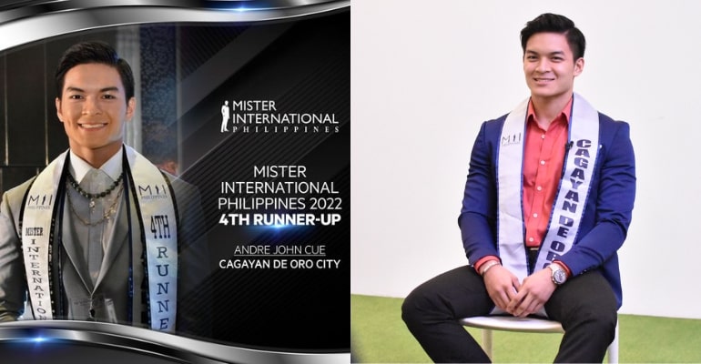 Andre Cue of Cagayan de Oro City 4th Runner Up in Mister International Philippines 2022