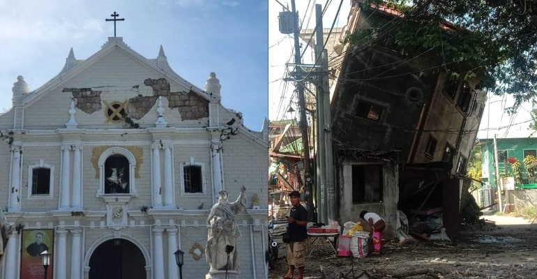 Damages caused by the 7.0 magnitude earthquake in Luzon
