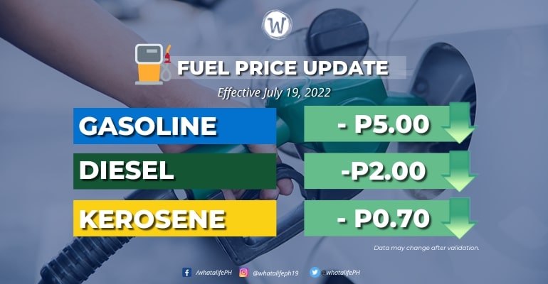 Fuel price rollback effective July 19, 2022