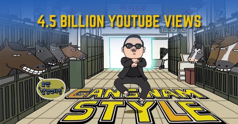 gangnam style reaches 4.5 billion views on youtube