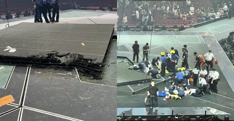 Giant screen smashes dancers of Mirror’s Hong Kong concert