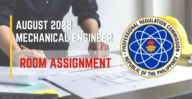 mechanical engineering board exam room assignment august 2023