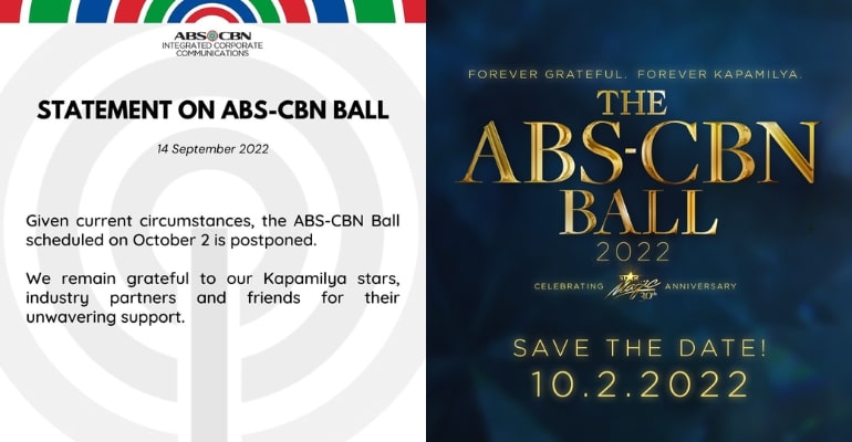 ABS-CBN Ball 2022 postponed due to ‘current circumstances’