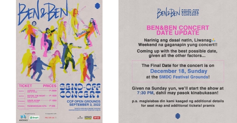 Ben&Ben reschedules send-off concert on December 16