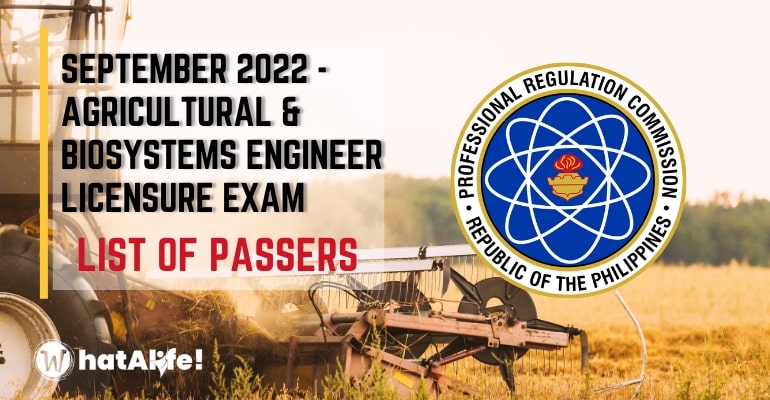 Full List of Passers —  September 2022 Agricultural and Biosystems Engineer Licensure Exam