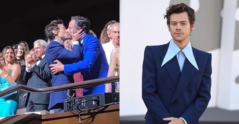Harry Styles and Nick Kroll break the internet with a kiss