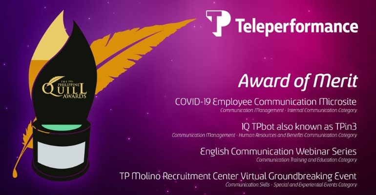 Teleperformance Philippines wins multiple recognition at the 19th Quill awards