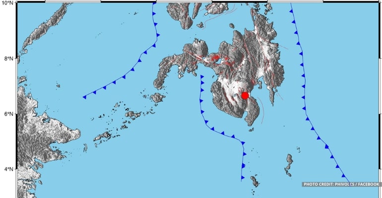 A magnitude 5.5 earthquake felt in Davao del Sur