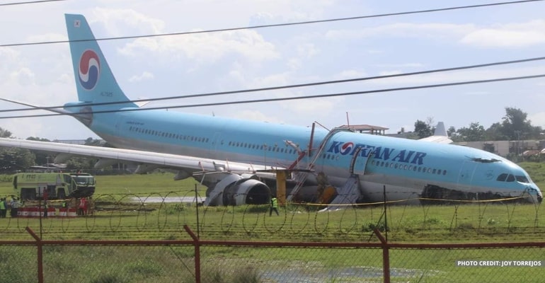 Korean Air plane overshoots runway at Mactan-Cebu International Airport