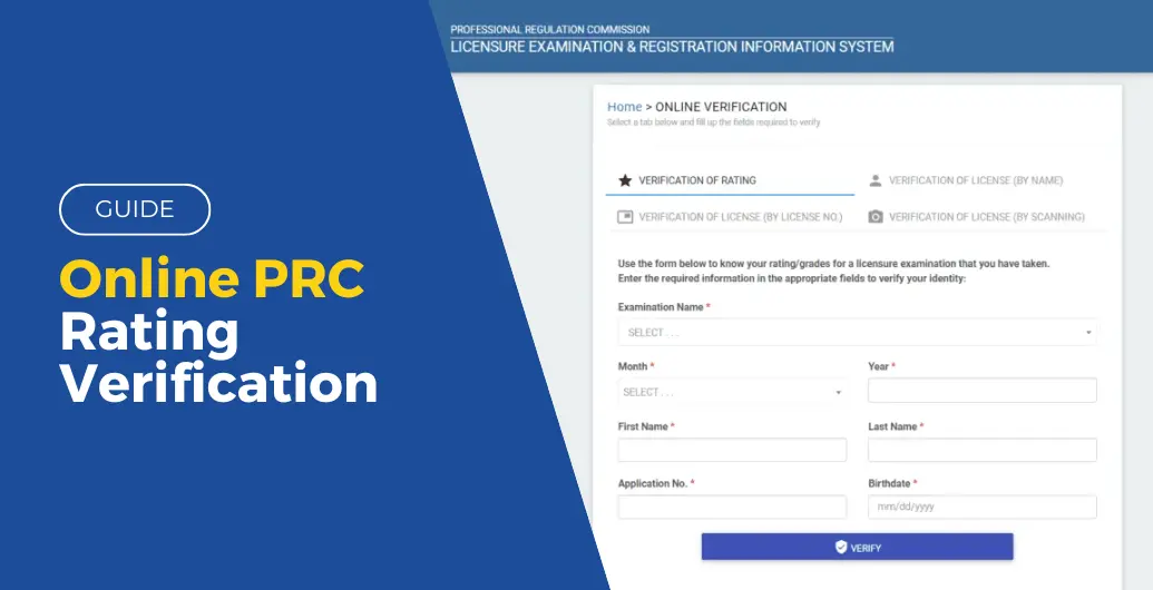 Online PRC Rating Verification