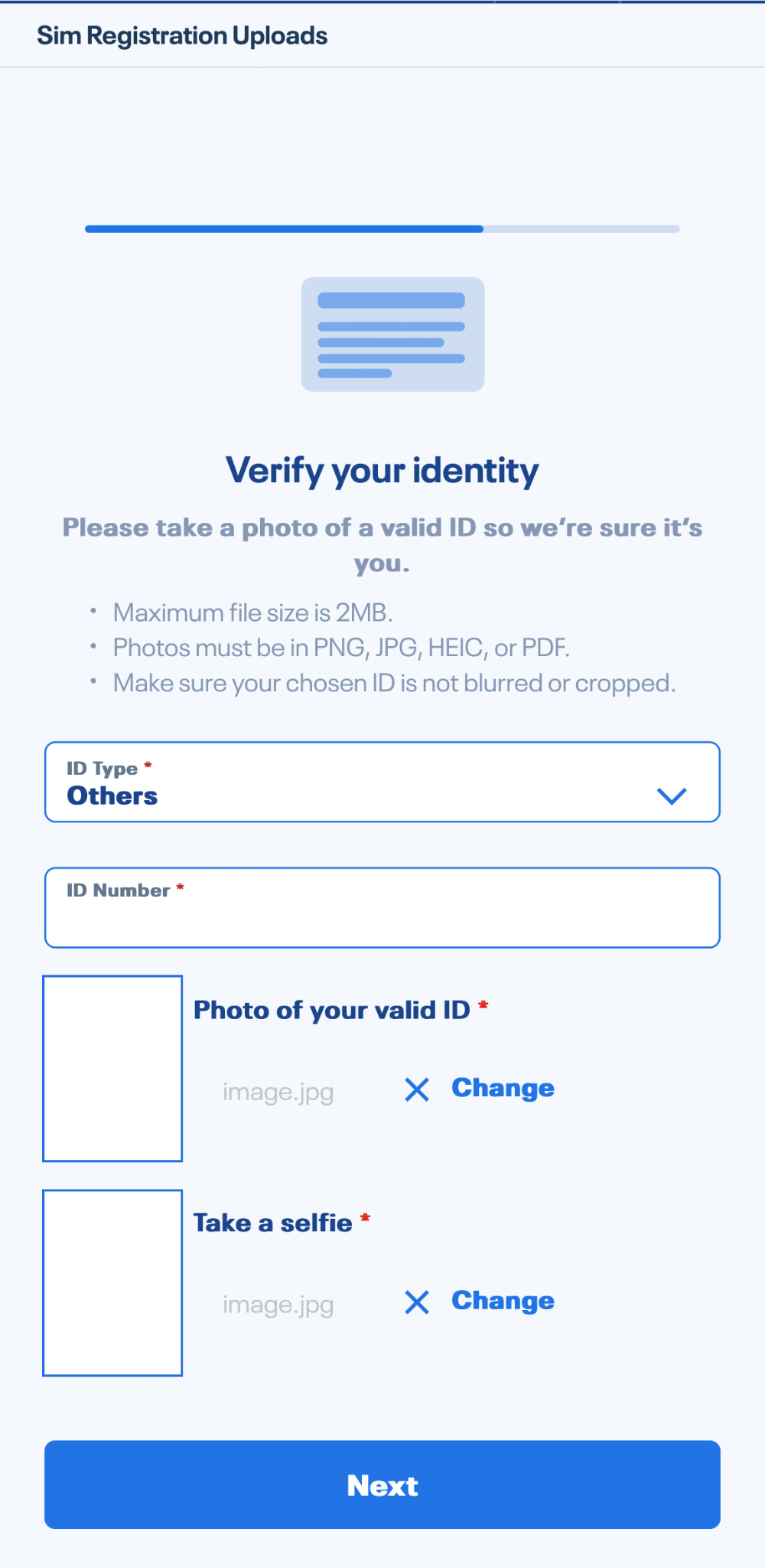 identity verification step