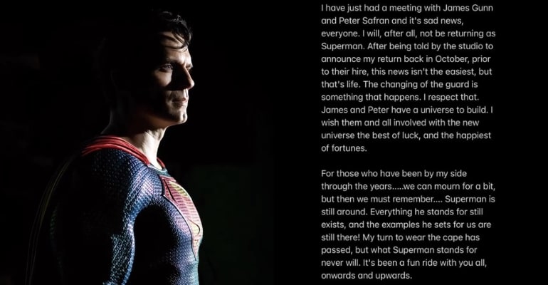 Henry Cavill will, after all, not return as Superman