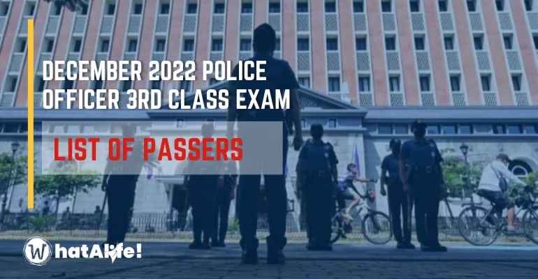Full List of Passers —  December 2022 Police Officer 3rd Class Exam NAPOLCOM Result