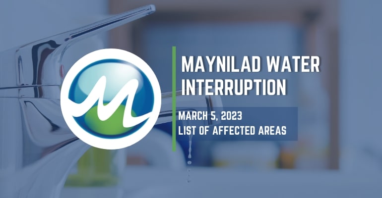 Maynilad Water Interruption Schedule for March 5, 2023