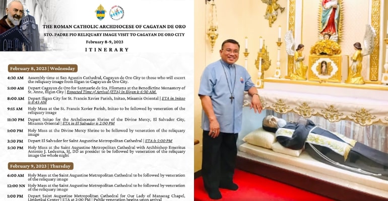 Relic of St. Padre Pio to arrive in Cagayan de Oro on February 8