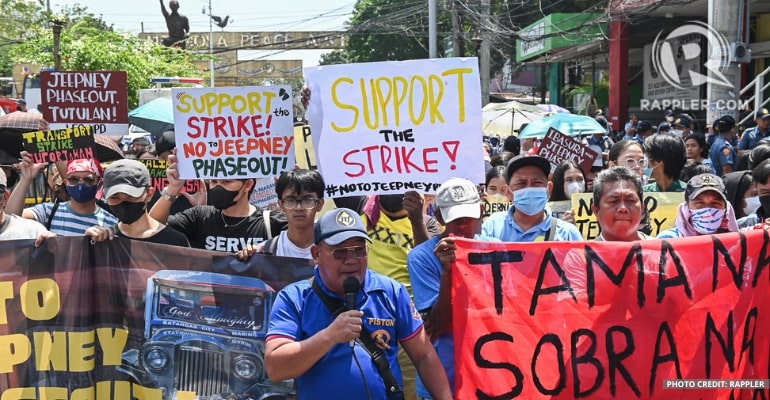 transport strike by piston leaves jeepney routes in metro manila paralyzed
