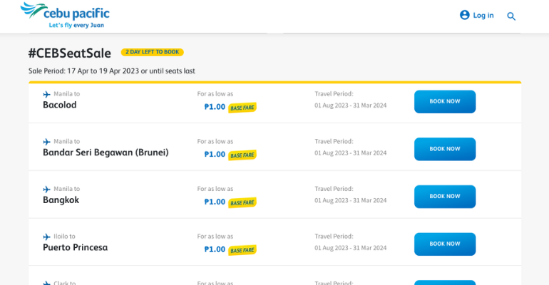 Cebu Pacific’s 3-Day P1 Sale Takes Off with Incredible Deals on Domestic and International Flights