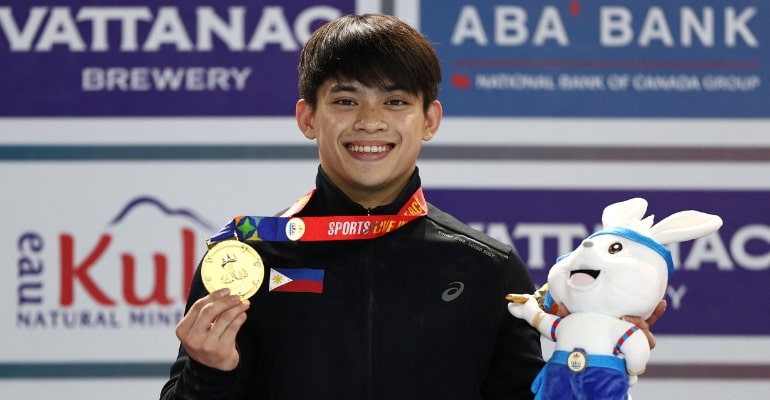 Filipino Gymnast Carlos Yulo Captures Individual All-Around Gold in SEA Games 2023