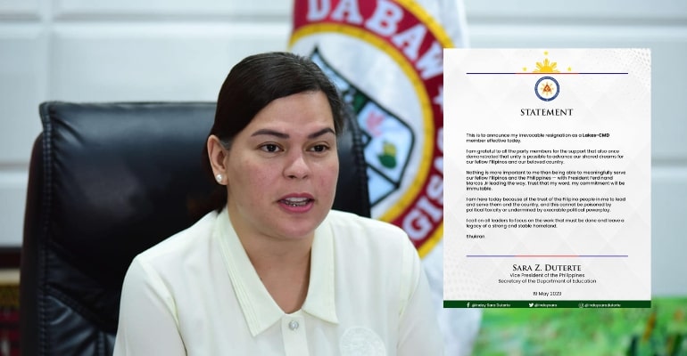 Sara Duterte Signs Resignation from Lakas-CMD