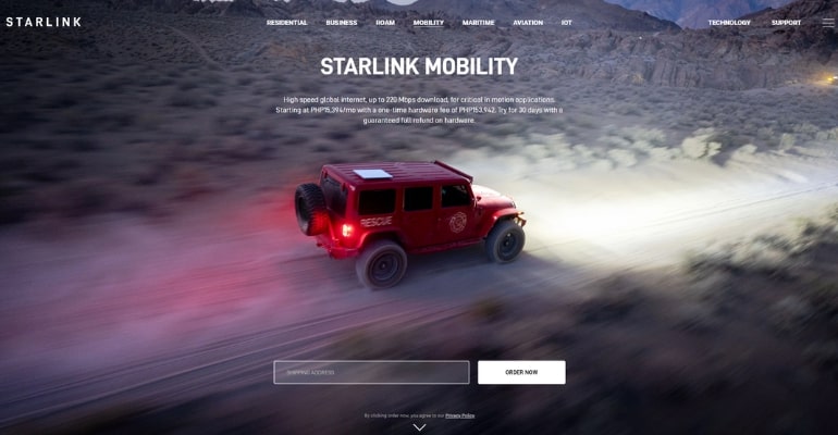 starlink releases starlink mobility for great connection along the road