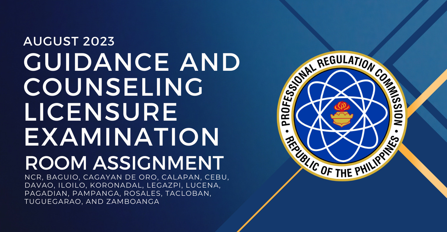 Room Assignment —  August 2023 Guidance Counselors Licensure Exam