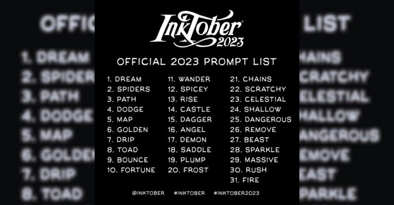 GUIDE: Inktober 2023 and Prompts - WhatALife!