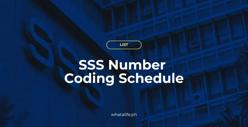 LIST: SSS Number Coding Schedule 2024