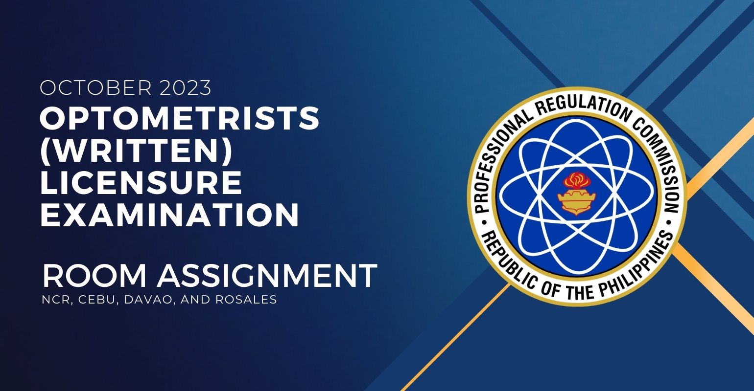 room assignment october 2023 optometrists written licensure exam