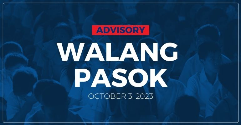 Walang Pasok: No Classes Today (October 3, 2023) Due to Typhoon Jenny