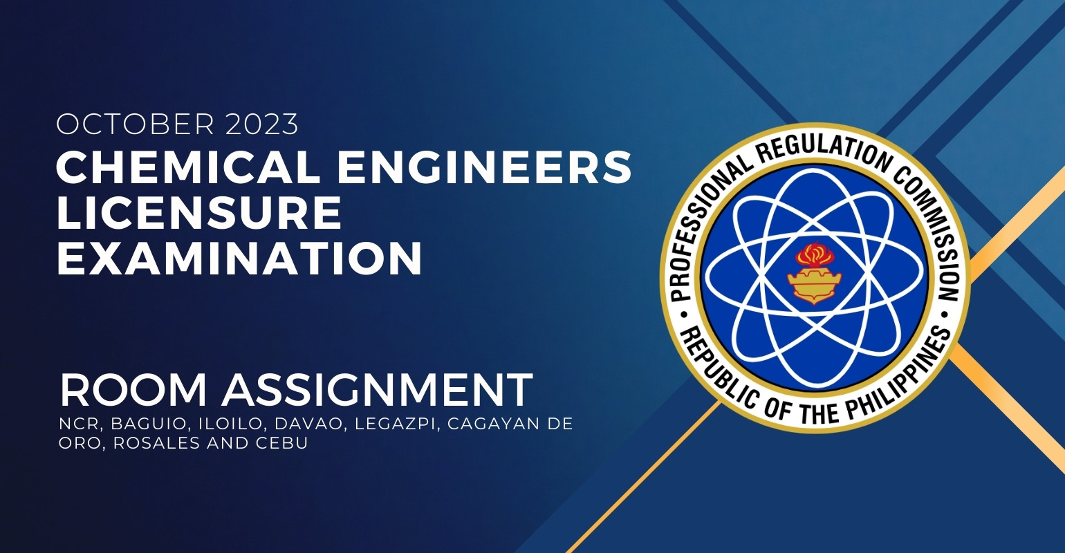 room assignment october 2023 chemical engineers licensure exam