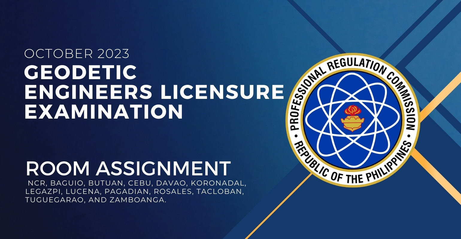 room assignment october 2023 geodetic engineers licensure exam 1