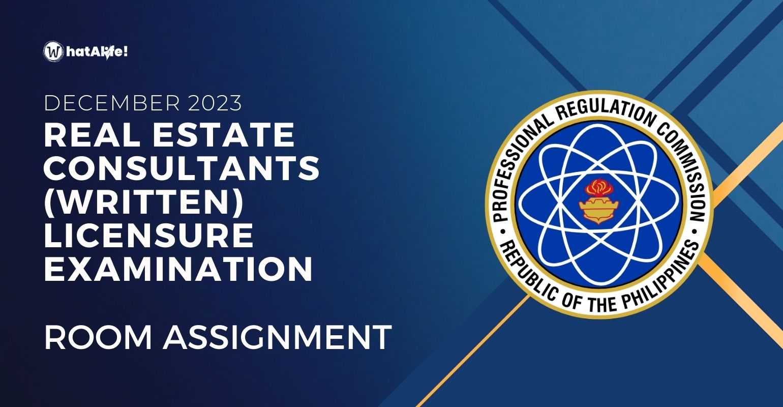 room assignment december 2023 real estate consultants written licensure exam