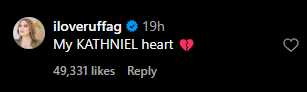 "My broken Kathniel heart!(with crying emoji),"