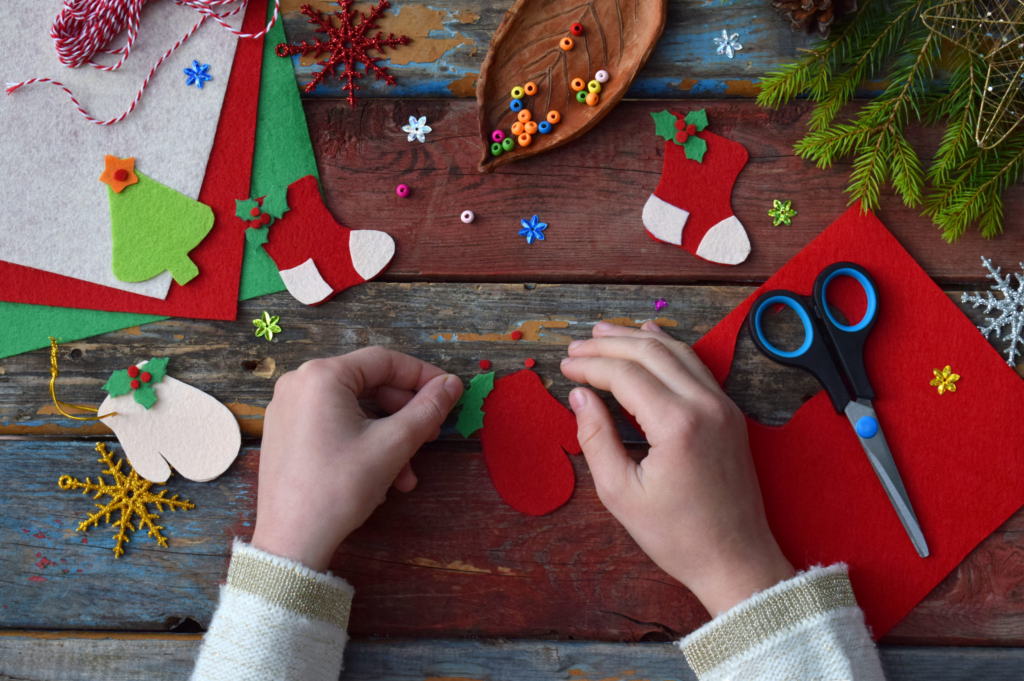 Crafting Christmas ornaments
